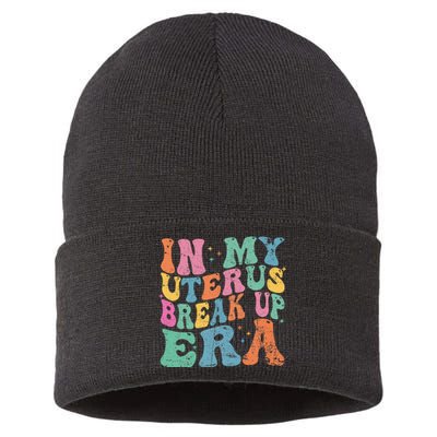 In My Uterus Break Up Era Groovy Hysterectomy Recovery Sustainable Knit Beanie