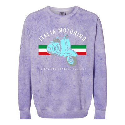 Italia Motorino Vintage Italian Scooter Italian Flag Colorblast Crewneck Sweatshirt