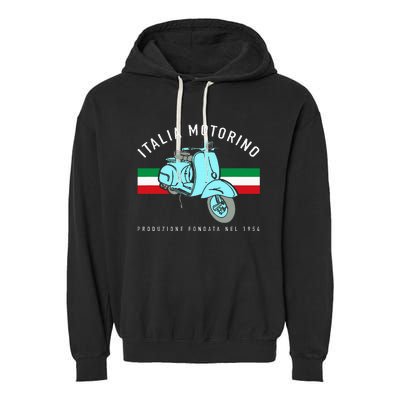 Italia Motorino Vintage Italian Scooter Italian Flag Garment-Dyed Fleece Hoodie