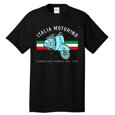 Italia Motorino Vintage Italian Scooter Italian Flag Tall T-Shirt