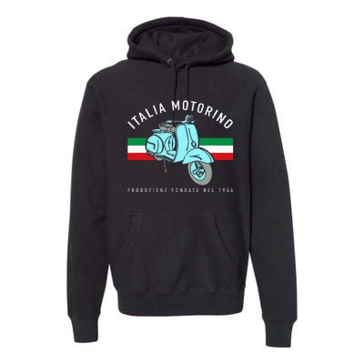 Italia Motorino Vintage Italian Scooter Italian Flag Premium Hoodie