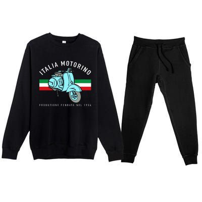 Italia Motorino Vintage Italian Scooter Italian Flag Premium Crewneck Sweatsuit Set