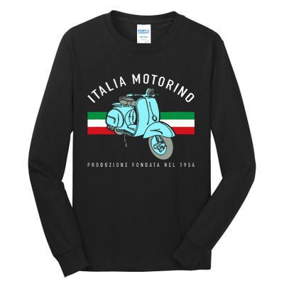 Italia Motorino Vintage Italian Scooter Italian Flag Tall Long Sleeve T-Shirt