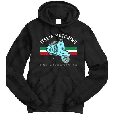 Italia Motorino Vintage Italian Scooter Italian Flag Tie Dye Hoodie