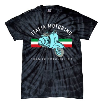 Italia Motorino Vintage Italian Scooter Italian Flag Tie-Dye T-Shirt