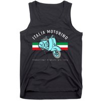 Italia Motorino Vintage Italian Scooter Italian Flag Tank Top