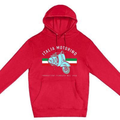 Italia Motorino Vintage Italian Scooter Italian Flag Premium Pullover Hoodie