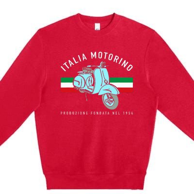 Italia Motorino Vintage Italian Scooter Italian Flag Premium Crewneck Sweatshirt