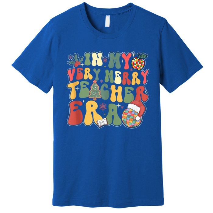 In My Very Merry Teacher Era Groovy Retro Teacher Christmas Meaningful Gift Premium T-Shirt