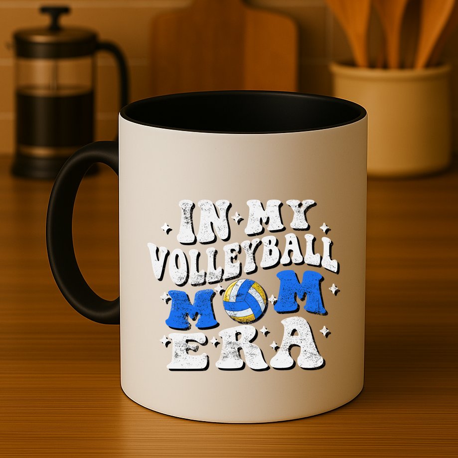 In My Volleyball Mom Era Funny Player Volleyball Mom Groovy Great Gift Mug