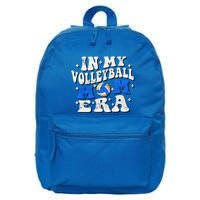 In My Volleyball Mom Era Funny Player Volleyball Mom Groovy Great Gift 16 in Basic Backpack