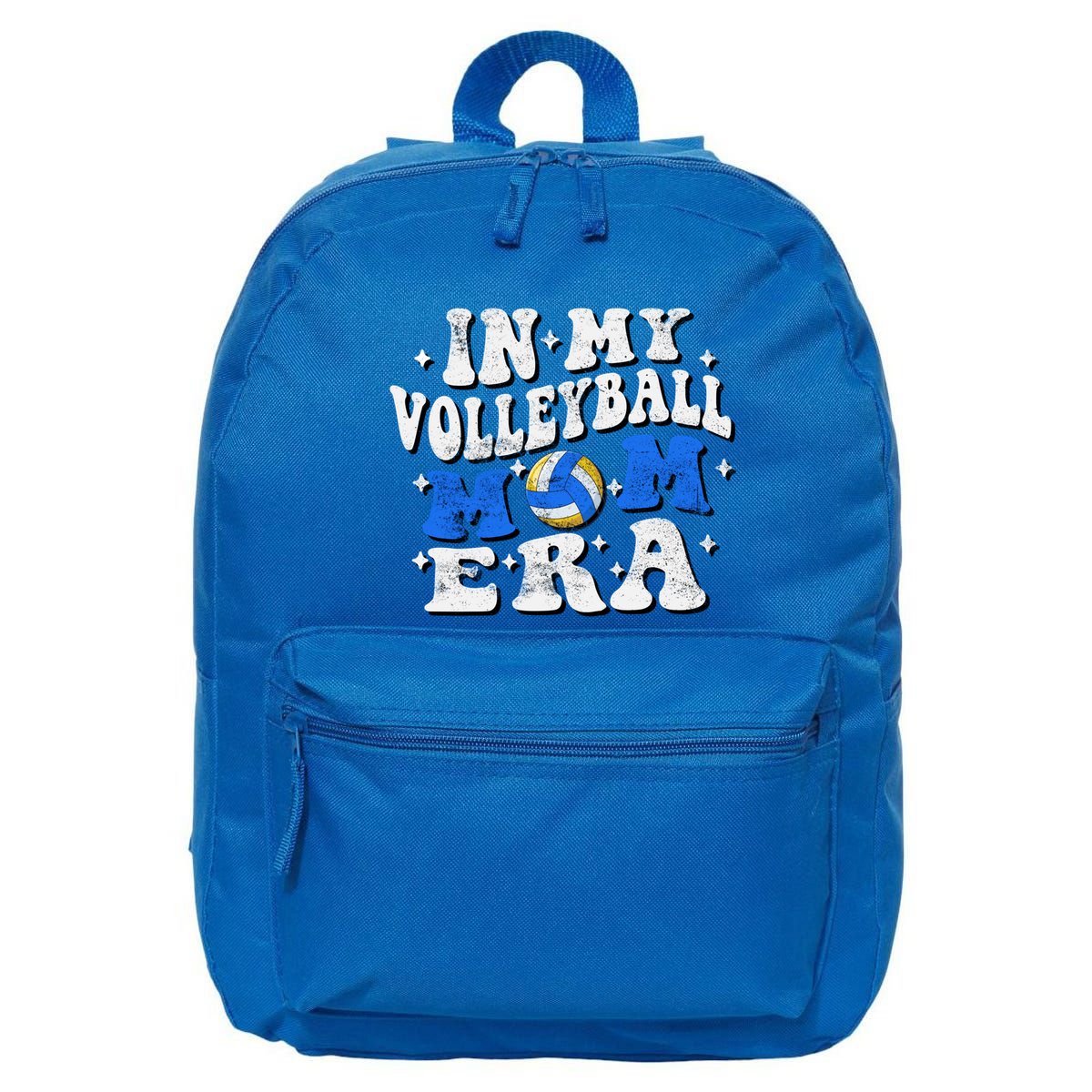 In My Volleyball Mom Era Funny Player Volleyball Mom Groovy Great Gift 16 in Basic Backpack