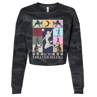 In My Volleyball Era Retro Vintage Volleyball Sport Game Day Cropped Pullover Crew