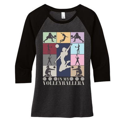 In My Volleyball Era Retro Vintage Volleyball Sport Game Day Women's Tri-Blend 3/4-Sleeve Raglan Shirt