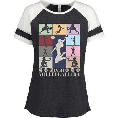 In My Volleyball Era Retro Vintage Volleyball Sport Game Day Enza Ladies Jersey Colorblock Tee