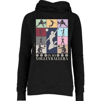 In My Volleyball Era Retro Vintage Volleyball Sport Game Day Womens Funnel Neck Pullover Hood