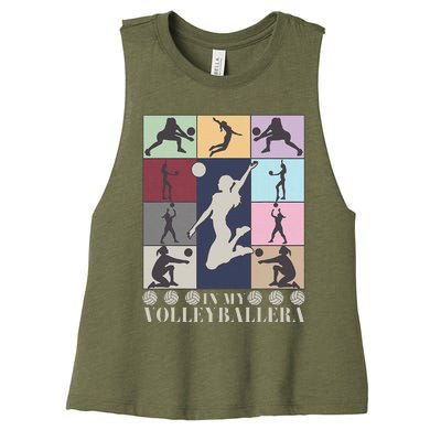 In My Volleyball Era Retro Vintage Volleyball Sport Game Day Women's Racerback Cropped Tank