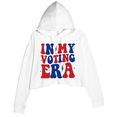 In My Voting Era Retro Election Crop Fleece Hoodie