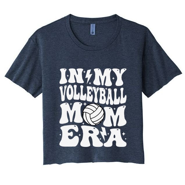 In My Volleyball Mom Era Funny Mama Mothers Day Groovy Crop Top