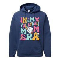 In My Volleyball Mom Era Game Day Cute Retro Volleyball Mama Performance Fleece Hoodie