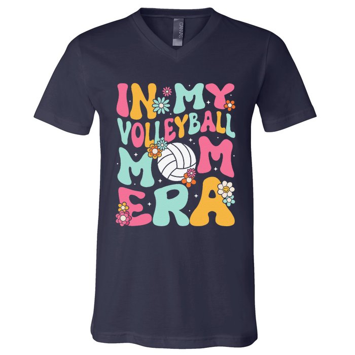 In My Volleyball Mom Era Game Day Cute Retro Volleyball Mama V-Neck T-Shirt