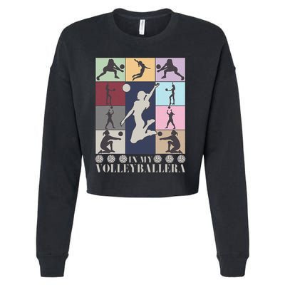 In My Volleyball Era Retro Vintage Volleyball Sport Cropped Pullover Crew