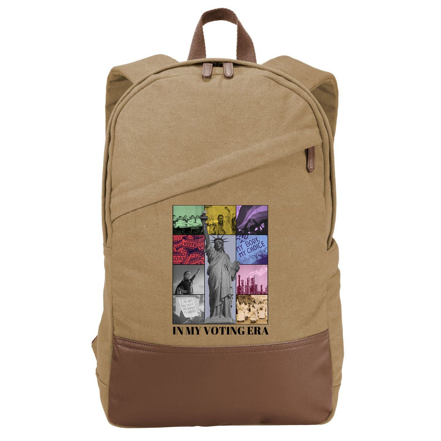 In My Voting Era Presidential Election 2024 Harris Walz Cotton Canvas Backpack