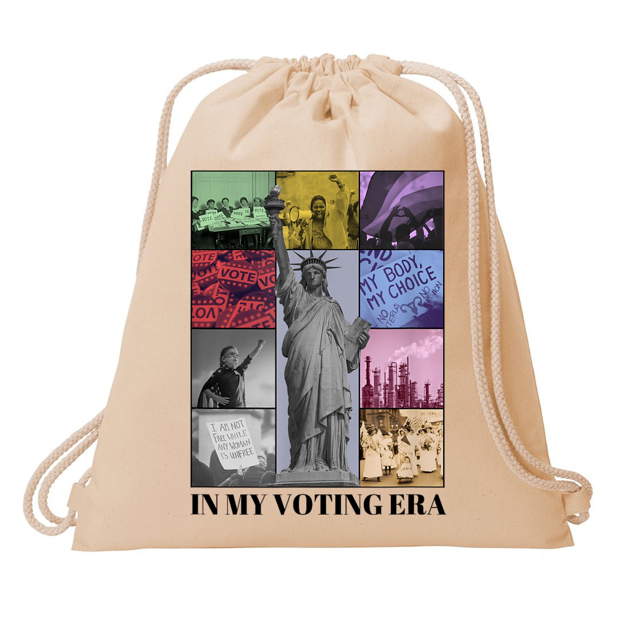 In My Voting Era Presidential Election 2024 Harris Walz Drawstring Bag