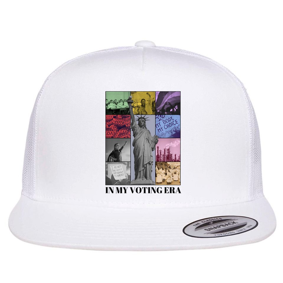 In My Voting Era Presidential Election 2024 Harris Walz Flat Bill Trucker Hat