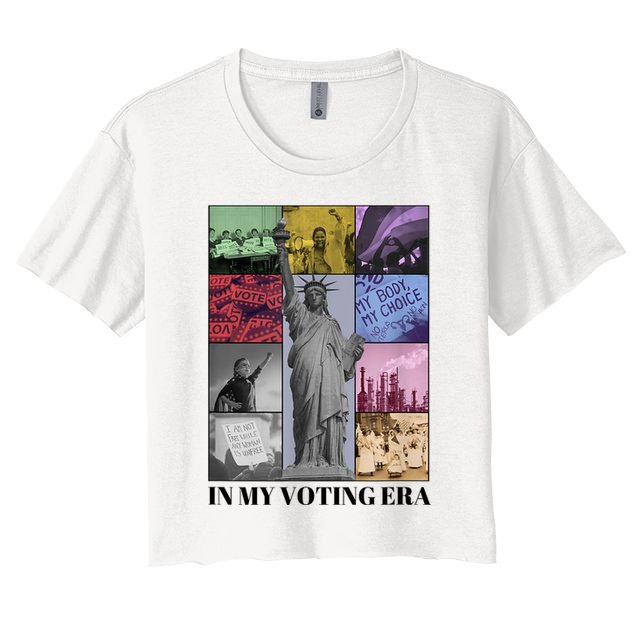 In My Voting Era Presidential Election 2024 Harris Walz Women's Crop Top Tee