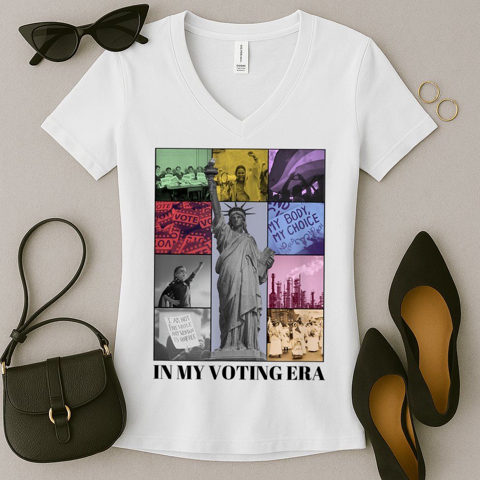 In My Voting Era Presidential Election 2024 Harris Walz Women's V-Neck T-Shirt