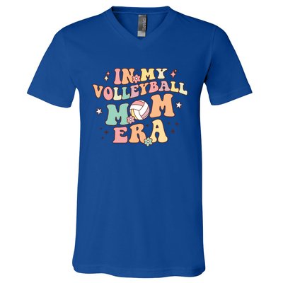 In My Volleyball Mom Era Game Day Cute Retro Volleyball Mama Gift V-Neck T-Shirt