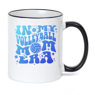 In My Volleyball Mom Era Groovy Sports Parent Volleyball Gift 11oz Black Color Changing Mug