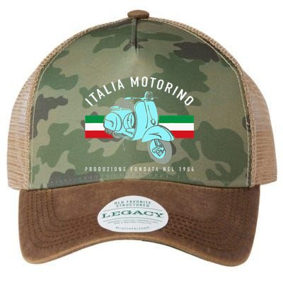 Italia Motorino Vintage Italian Scooter Italian Flag Legacy Tie Dye Trucker Hat