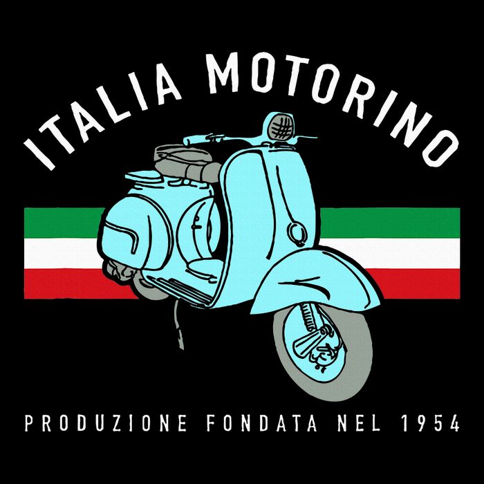 Italia Motorino Vintage Italian Scooter Italian Flag Button