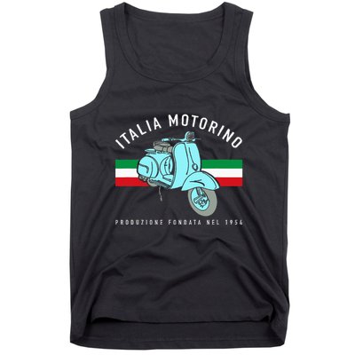 Italia Motorino Vintage Italian Scooter Italian Flag Tank Top