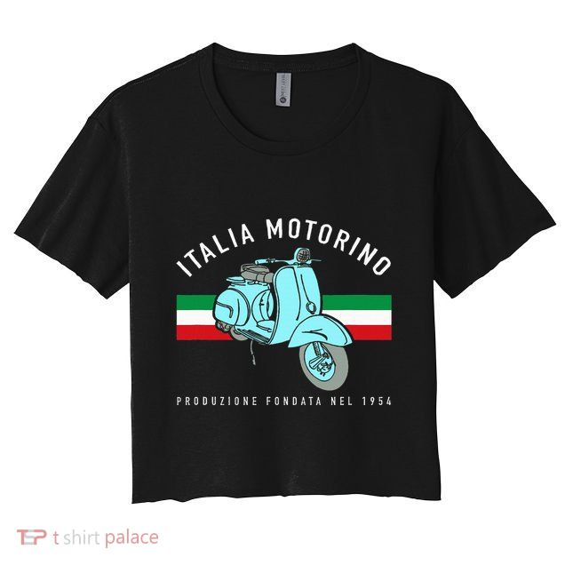 Italia Motorino Vintage Italian Scooter Italian Flag Crop Top