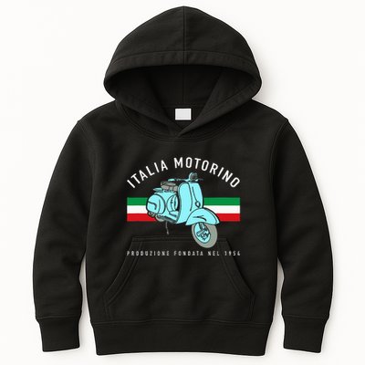 Italia Motorino Vintage Italian Scooter Italian Flag Kids Hoodie