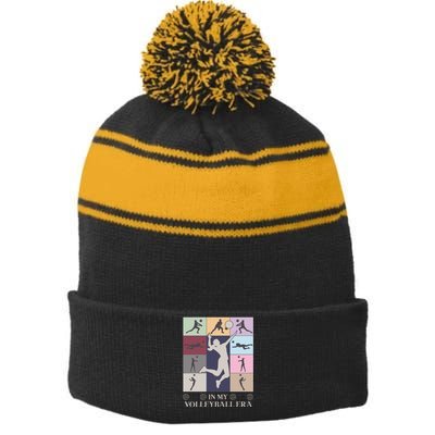 In My Volleyball Era Stripe Pom Pom Beanie