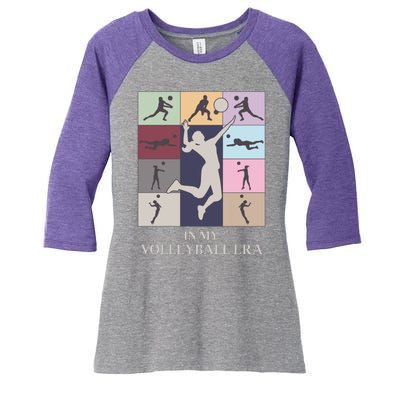 In My Volleyball Era Women's Tri-Blend 3/4-Sleeve Raglan Shirt