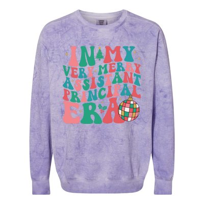 In My Very Merry Assistant Principal Era Groovy Christmas Colorblast Crewneck Sweatshirt