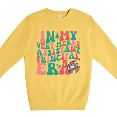 In My Very Merry Assistant Principal Era Groovy Christmas Premium Crewneck Sweatshirt