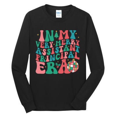 In My Very Merry Assistant Principal Era Groovy Christmas Tall Long Sleeve T-Shirt