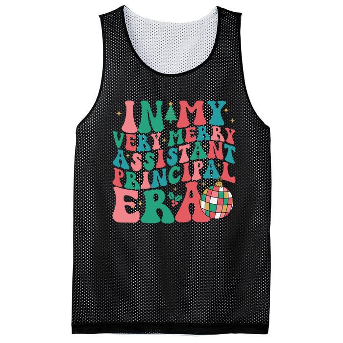 In My Very Merry Assistant Principal Era Groovy Christmas Mesh Reversible Basketball Jersey Tank