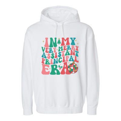 In My Very Merry Assistant Principal Era Groovy Christmas Garment-Dyed Fleece Hoodie