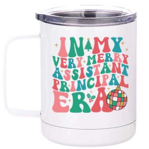 In My Very Merry Assistant Principal Era Groovy Christmas 12 oz Stainless Steel Tumbler Cup