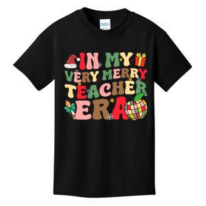 In My Very Merry Teacher Era Xmas Groovy Retro Christmas Kids T-Shirt