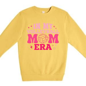 In My Volleyball Mom Era Groovy Volleyball Sport Player Premium Crewneck Sweatshirt