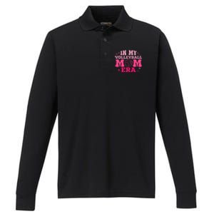 In My Volleyball Mom Era Groovy Volleyball Sport Player Performance Long Sleeve Polo