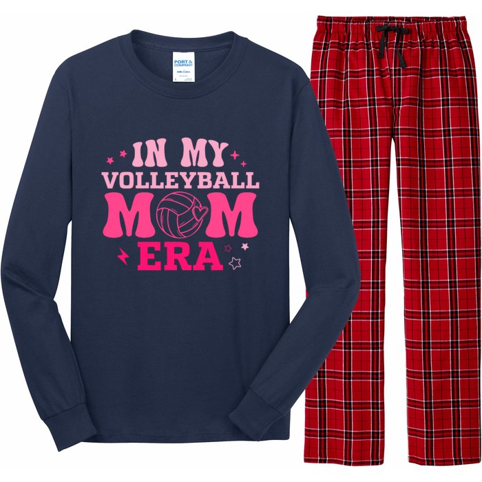 In My Volleyball Mom Era Groovy Volleyball Sport Player Long Sleeve Pajama Set